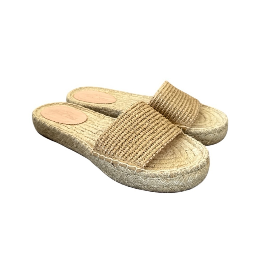 J. Crew Raffia Slip-On Sandals Size 8 - Picture 1 of 3